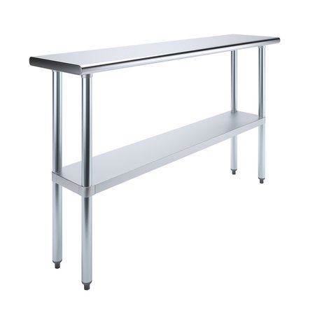 AMGOOD Stainless Steel Metal Table with Undershelf, 60 Long X 14 Deep AMG WT-1460